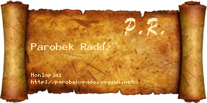 Parobek Radó névjegykártya
